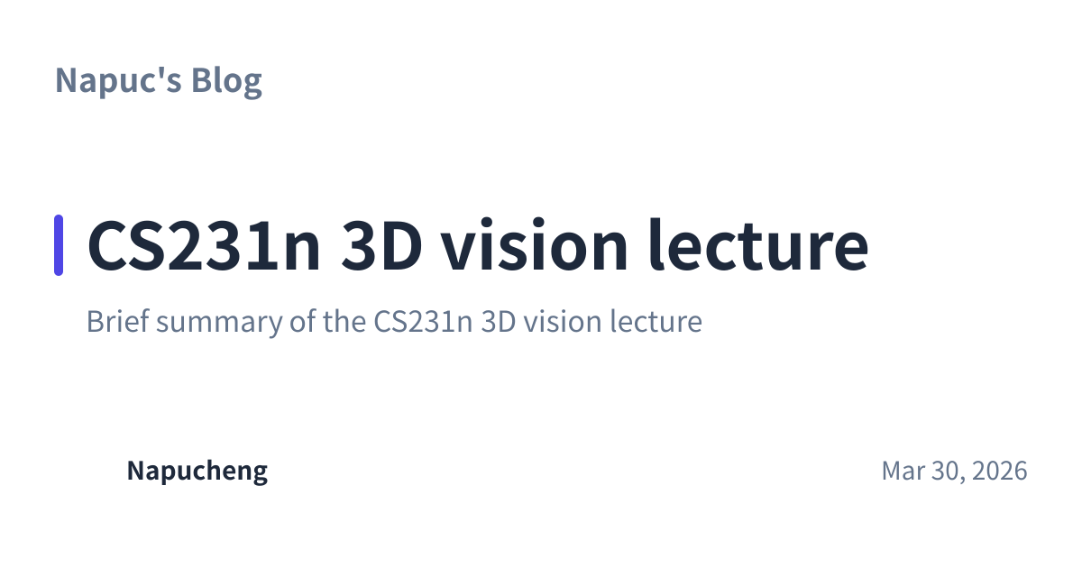 Share preview for CS231n 3D vision lecture