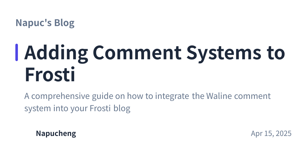 Share preview for Adding Comment Systems to Frosti