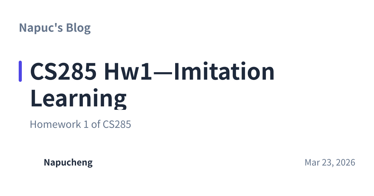 Share preview for CS285 Hw1—Imitation Learning